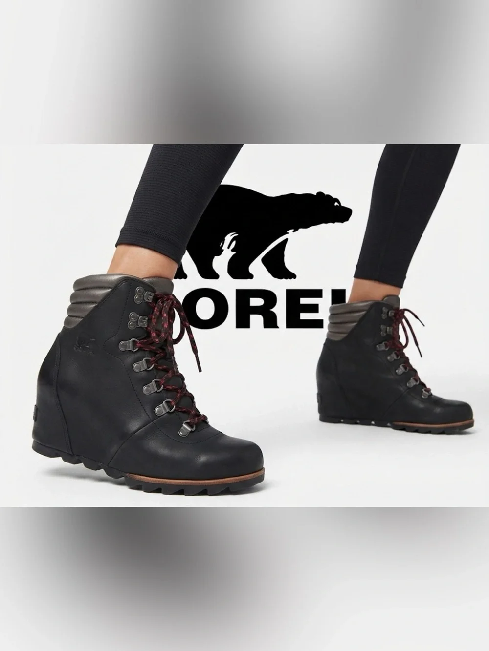 Authentic Sorel signature designer waterproof black leather boots sz 9.5
